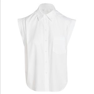 7 for All Mankind cotton poplin button-up shirt white XS